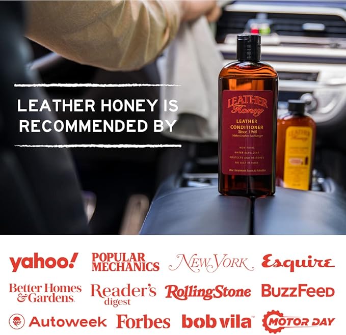 Leather Honey Leather Cleaner: Non-Toxic Leather Care Made in the USA Since 1968. Deep Cleans Leather, Faux & Vinyl - Couches, Car Seats, Purses, Tack, Shoes & Bags. Safe Any Colors & White Leather