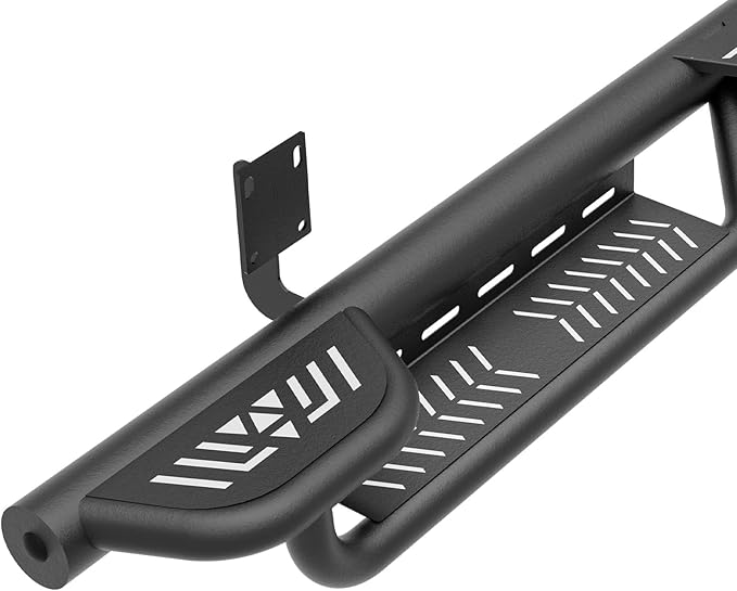 Three Raised Steps SuperCab Running Boards Compatible with 1999-2016 Ford F250 F350 Super/Extended Cab (2 Full Front & 2 Narrower Rear Doors) Side Steps, Nerf Bar Rock Slider Side Rails