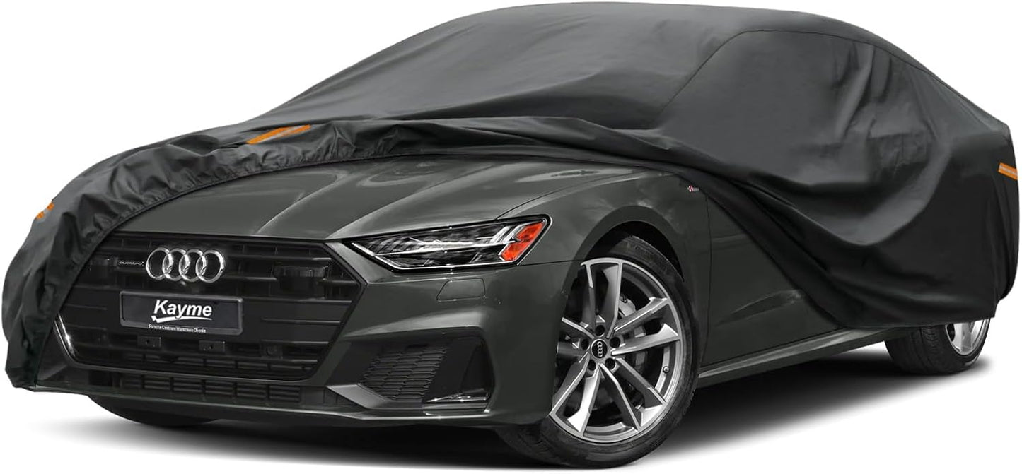 Kayme 7 Layers Car Cover Custom Fit for Audi A7 S7 RS7 (2010-2025) Waterproof All Weather for Automobiles, Outdoor Full Cover Rain Sun UV Protection.Black