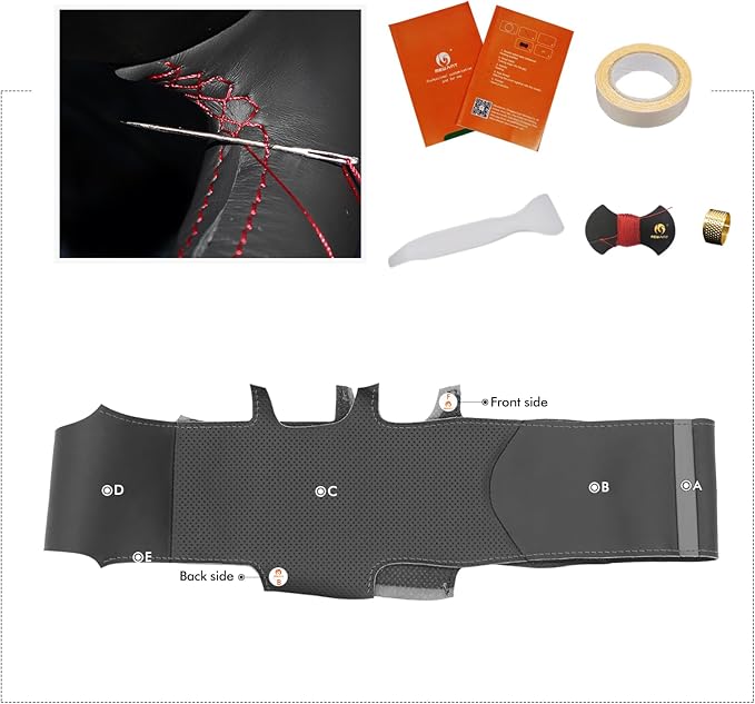 MEWANT DIY Steering Wheel Cover for Ford F150 Lightning 2022-2024 F350 2023-2024 F450 2023-2024 Expedition 2022-2024