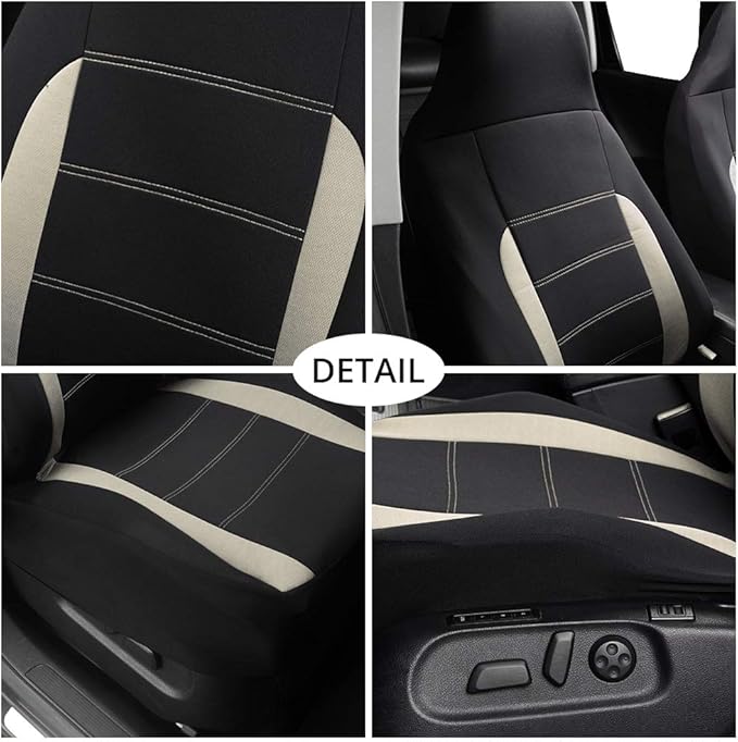 AUTOYOUTH Auto Car Front Seat Covers Bucket Seat Cover Automotive Universal Fit for Sedan Truck Trend Car Accessories - Beige