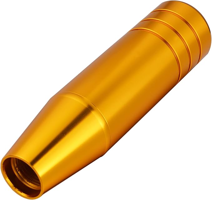 Abfer 5" Heavy Weighted Shifter Knob, Aluminum Alloy Car Gear Lever Stick Shift Handle Fit Most Automatic Manual Vehicle (Gold)