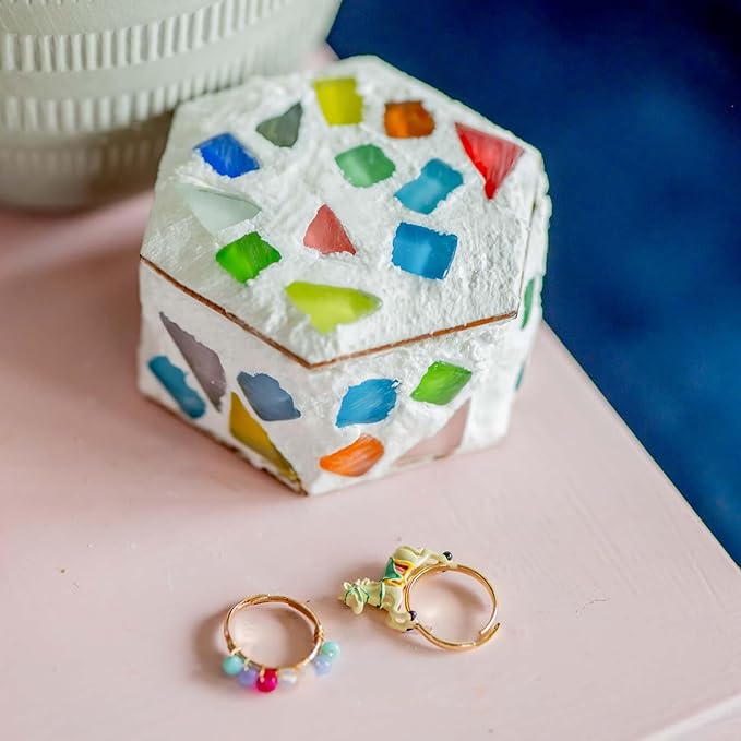 Sculpd Kids Mosaic Kit, Painting Craft Set for Kids Age 7+, Pottery, Includes Mosaic Tiles, 1 Tangram Tile Game, 2 Bags of Plaster, Additional Crafting Supplies & 1 Mirror, Montessori Education