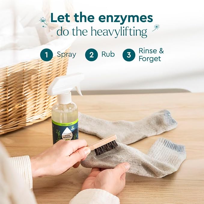 Puracy Stain Remover, Natural Based Travel and Laundry Stain Cleaner for Clothes, Baby Essentials, Kids Stains, Oil and Fabric Spot Cleaner, Unscented (Stain Remover Spray, 48 fl oz)