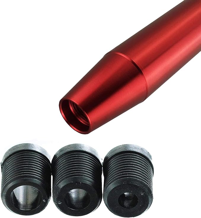 Abfer Long Shifter Knob Car Weighted Gear Stick Shift Knobs Extension Metal Shifting Lever Replace Fit Most Manual Automatic Transmission Vehicle (Red)