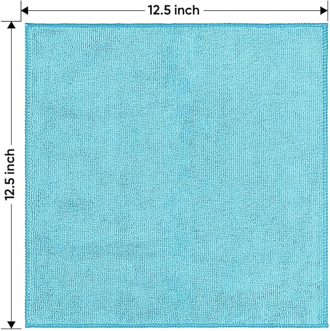 HOMEXCEL Microfiber Cleaning Cloth 12 Pack, 12.5 x 12.5 Inch Microfiber Towels for Cars, Ultra Absorbent Cleaning Rags, Lint Free Cleaning Towels for Household, Kitchen, Window, and Car, Multicolor