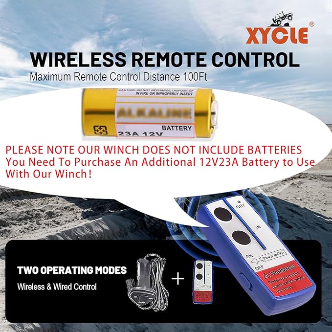 Winch13500lbs 12V Waterproof Electric Winch Synthetic Rope Electric Winch Towing Winch Boat Trailer Winch SUV 4-Wheel Drive Off-Road Vehicle with Remote Control 3/8 Synthetic Rope (Black)