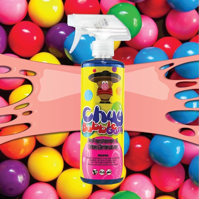 Chemical Guys AIR_221_04 Chuy Bubble Gum Premium Air Freshener and Oder Eliminator, Bubble Gum Scent (Great for Cars, Trucks, SUVs, RVs & More) 4 fl oz