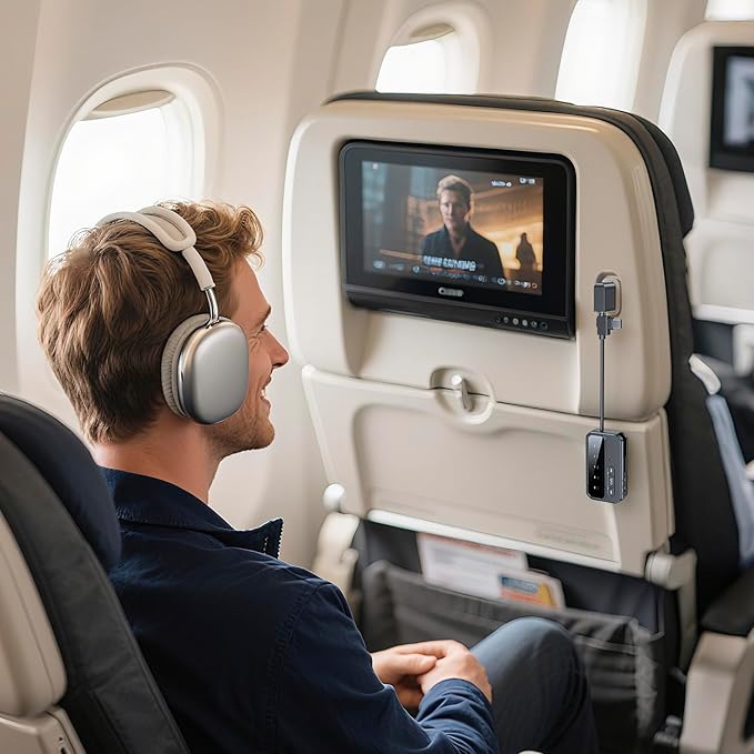 Bluetooth 5.4 Transceiver Pro - Dual Audio Streaming for Airplane, Car & Home, Wireless Adapter for TV/Stereo/Headphones (2 Devices Simultaneous)