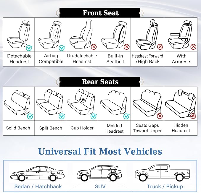 Coverado Front Seat Covers, Luxury Faux Leather Waterproof Seat Cover, Beige Car Seat Protector, Car Seat Cover Front Seats, Automotive Seat Covers Universal Fit for Most Cars (Front, Beige)