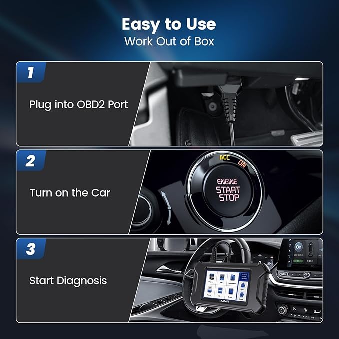 MUCAR CS6 OBD2 Scanner Diagnostic Tool, Engine Transmission BCM Car Scanner, ABS Code Reader, SRS TPMS Scan Tool, 7 Reset Service, Oil/EPB/SAS/TPMS/DPF/Throttle/ABS Bleed, Auto VIN, Free Update