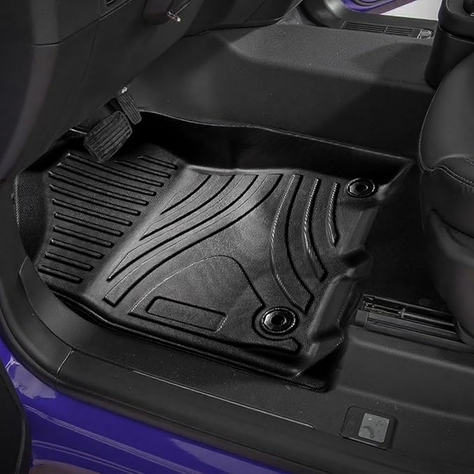 Floor Mats Custom Fit for 2019-2025 Dodge Ram 1500, TPE All-Weather Floor Liners Full Set with 1st & 2nd Rows, Fit Bucket or Bench Seats (Crew Cab 2019-2025 New Body, Full Set(Without Storage))