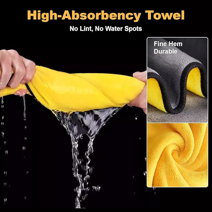 9PCS Scratch-Free Car Wheel Cleaning Kit - Soft Rims Brush, Microfiber Flat Wheel Brush, Boar Hair Detail Brush & Cleaning Pads, Towel & Storage Bag | for Sedans, SUVs, Trucks & ATVs