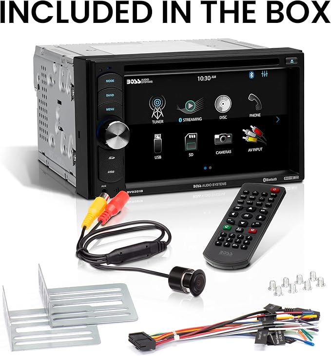 BOSS Audio Systems BVB9351RC Car Stereo System - 6.2 Inch Double Din, Touchscreen, Bluetooth Audio and Hands-Free Calling, AM/FM Radio Receiver, CD Player, Backup Camera