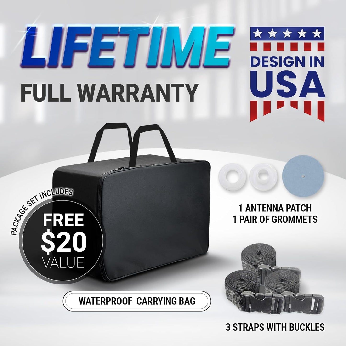 iCarCover Custom Car Cover for Pontiac Firebird (1967-1981) Waterproof All-Weather Rain Snow UV Sun Protector Full Exterior Indoor Outdoor Car Cover (Stripe - Black/Gray)