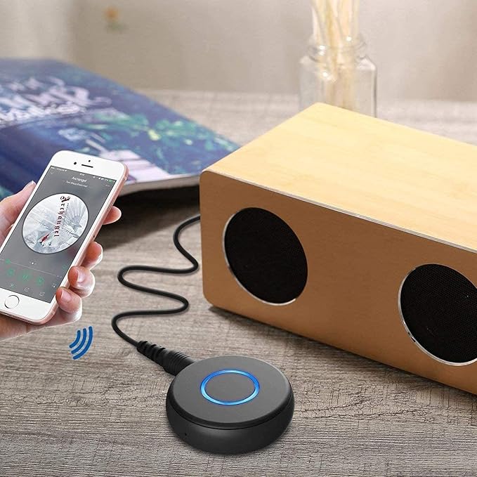 SONRU Bluetooth Aux Adapter for Car, Wireless Audio Receiver, Portable Hands-Free Kit with RCA AUX 3.5mm for Home/Car Stereo Music Streaming Sound System