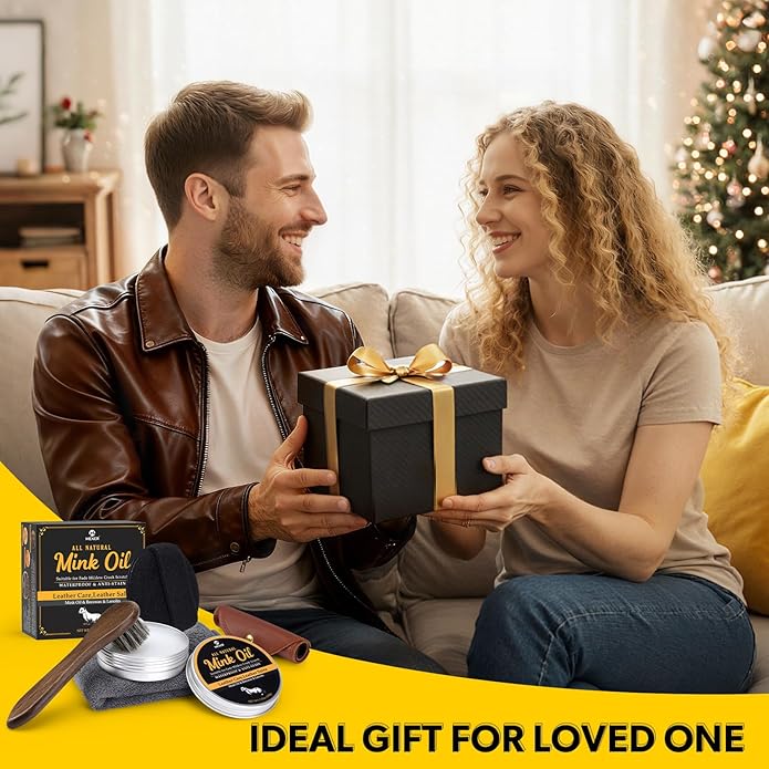 MEKER Mink Oil for Leather Boots, Leather Conditioner and Cleaner 3.52 oz-All-Natural Waterproof Soften and Restore Shoes