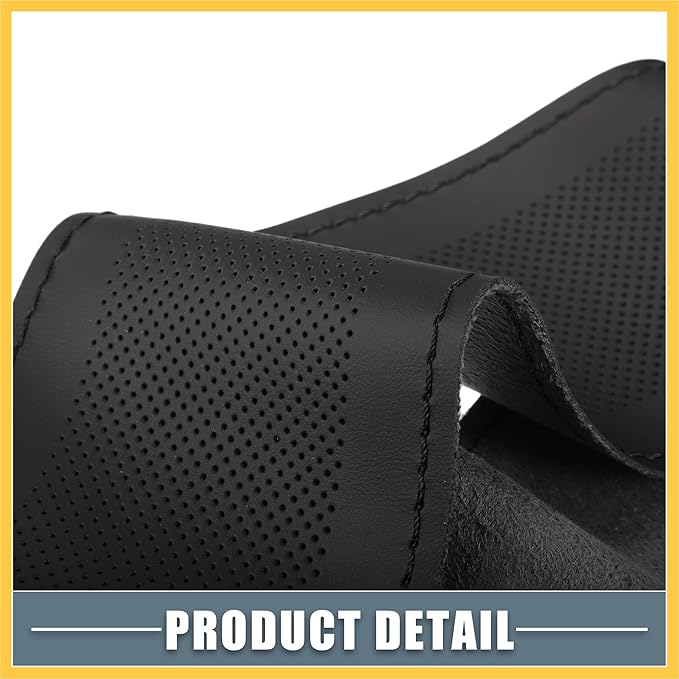 Car Hand Sewn DIY Steering Wheel Cover Breathable Comfortable 38cm Stitch on Wrap Cover Microfiber Leather Black Stitches Auto Replacement Parts