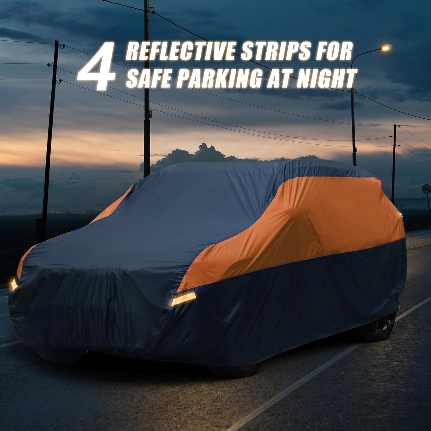 SUV Car Cover Waterproof All Weather,Cover Full Exterior Cover Windproof Outdoor Full Car Cover UV/Snow/Hail/Dust Protection Fit SUV Jeep-Length 182" to 190"
