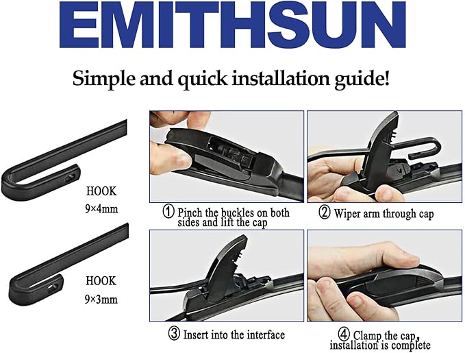 OEM QUALITY 26" + 22" Premium All-Seasons Stable And Quiet Windshield Wiper Blades(Set of 2)