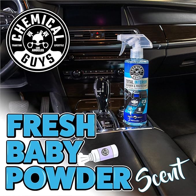 Chemical Guys Total Interior Cleaner & Protectant - Cleans and Protects Leather, Vinyl, Plastic, Rubber, and Glass with a Streak-Free Finish for Cars, Trucks, SUVs, RVs, and More - 16 oz
