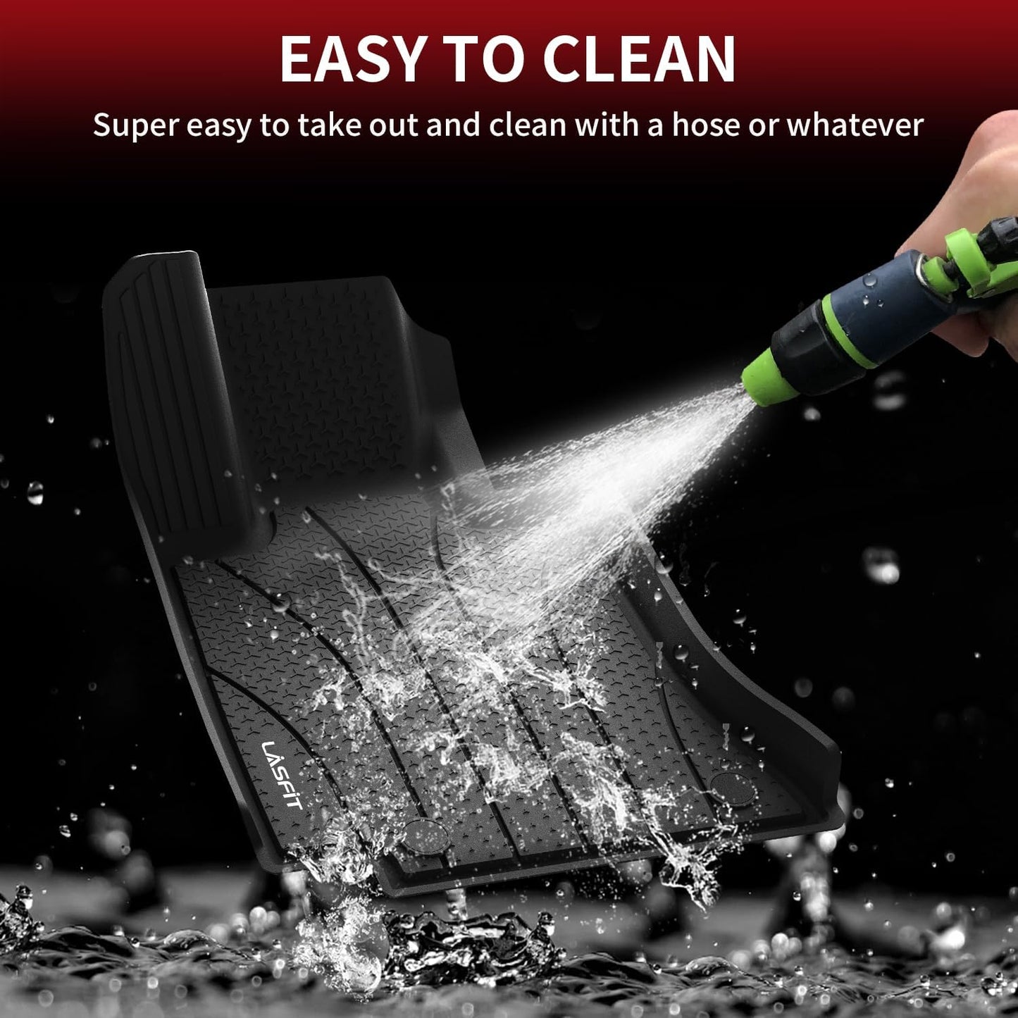 LASFIT Floor Mats for Mercedes Benz E Class E350 / E450 AMG / E53 2026 2025 2024 (Fit Sedan & All-Terrain), All Weather TPE Anti-Slip Floor Liners Fit for E Class 2024-2026, 1st & 2nd Row Set, Black