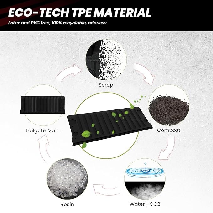 LASFIT Truck Tailgate Mat 2019-2026 for Chevrolet Chevy Silverado & GMC Sierra 1500 (Not Fit Multipro Tailgate), All Weather TPE Tailgate Protector Liner Replacement (Not Fit Drop-in Liners)