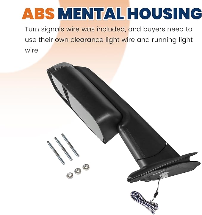 Pair Black Power Heated Towing Mirrors Compatible for 2002-2008 Dodge Ram 1500/2003-2009 Ram 2500 3500 w/White DRL, Arrow Light, Led Turn Light