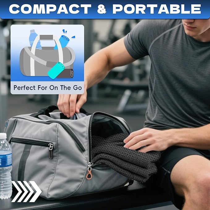 Microfiber Gym Towels for Showering Working Out Quick Dry Negative ions Large Middle Small Sizes Lightweight Gym Towel for Men Women Tennis Sports Towels for Body Hot Yoga Fitness Essentials