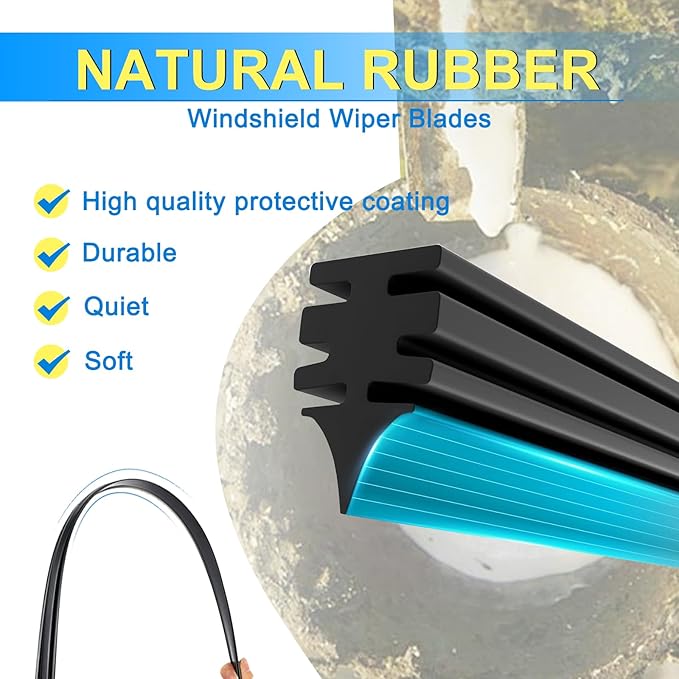 CJPPPZIW® Windshield Wipers-26 Inch+16 Inch+11 Inch Replacement for 2012-2017 Kia Rio/2018-2023 Hyundai Kona/2012-2019 Accent Wiper Blades for My Car,Quality Front and Rear Wiper Blades(Pack of 3)