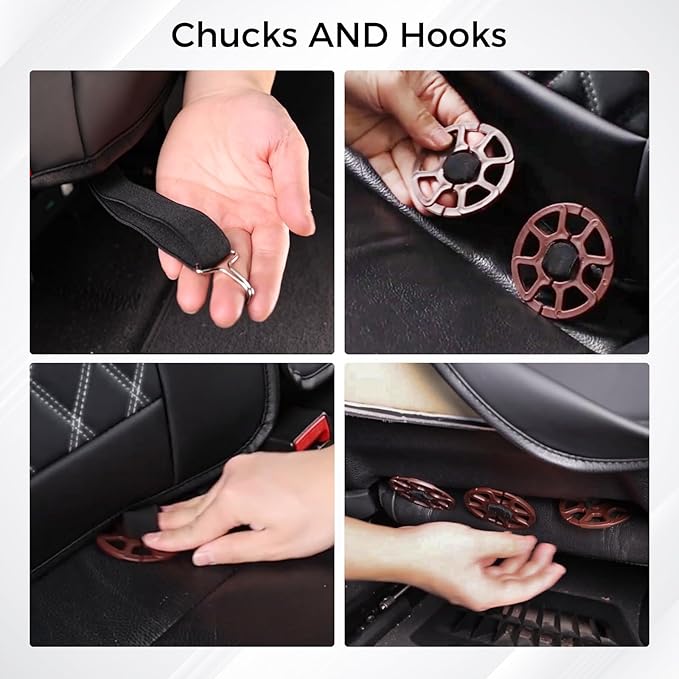 Huidasource Rear Bench Car Seat Covers, Waterproof Leather Back Seat Cushion Cover, Back Seat Cover Armrest Compatible Universal Fit for Most Cars Sedan SUV Pickup Truck (Back Row/Black&White)