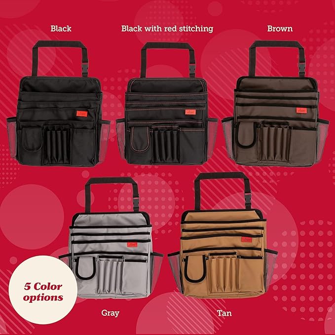 Lusso Gear Headrest Carseat Organizer - Black Oxford - Hanging Mount Travel Car Caddy Organizer Hangs on Seat, Document & Laptop Holder With Reinforced Corners - Fits Trucks & SUVs