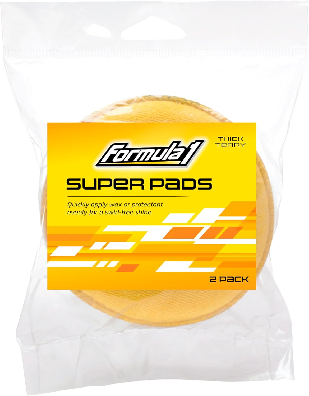 Formula 1 Super Car Wax Applicator Pad – Soft Polishing Pads Leave No Scratches – Reusable & Washable Car Wax Applicator Pads – Terry Cloth Applicator Pads for a Swirl-Free Shine (2 Pack, 3”)