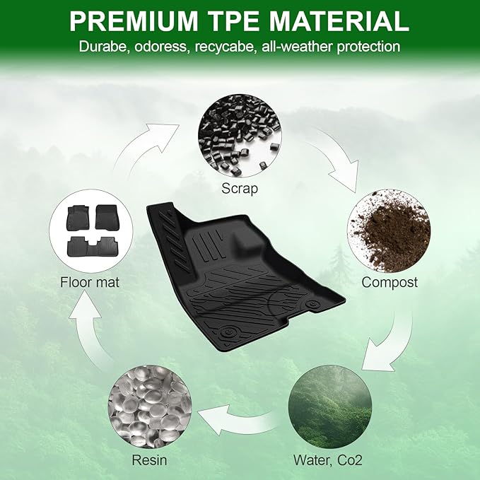 Floor Mats for 2022-2026 Ford Maverick (Only Hybrid Models), TPE All Weather Protection Interior Car Floor Liners Door Sill Guards for 2025 Maverick Hybrid Accessories