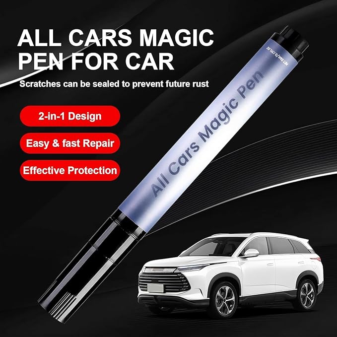 Magic Car Scratch Removal Pen (2Packs) - Quick Repair Kit for All Cars Paint Scratches, Chip & Scuff Remover, Easy 3-Step Touch Up Pen, Waterproof & UV Resistant for All Vehicle Colors