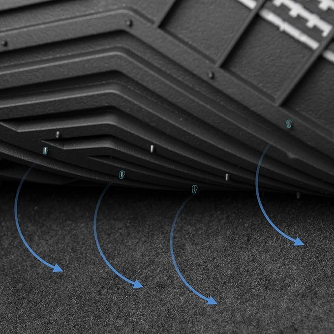 3W Floor Mats & Carpet Fit Toyota Tundra 2014-2021 (Only for CrewMax Cab) TPE All Weather Custom Fit Floor Liner for Toyota Tundra 1st and 2nd Row Full Set Car Mats, Black