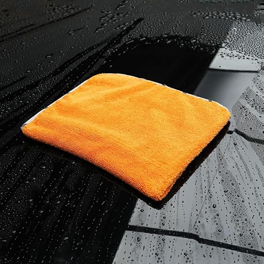 Car Microfiber Towel, Professional Grade Premium Microfiber Towel, 1 Pack Highly Absorbent, Scratch Free Large Car Microfiber Towel for Car Washing, Drying & Auto Detailing, 23.8 x 30.9 inch, Orange