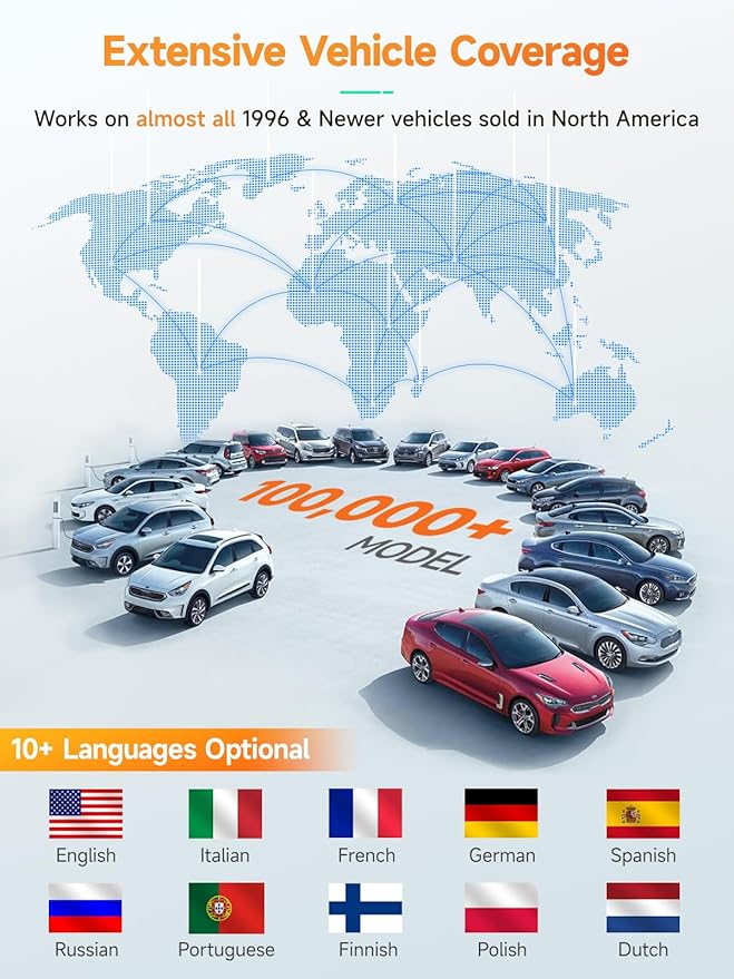 ANCEL AD410 Enhanced OBD2 Scanner, Vehicle Code Reader for Check Engine Light, Automotive OBD II Scanner Fault Diagnosis, OBDII Scan Tool for All OBDII Cars 1996+, Black/Yellow