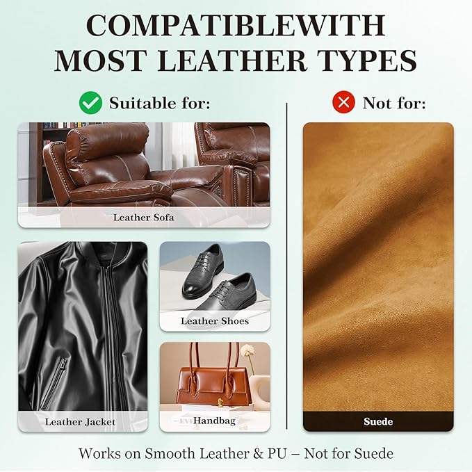 Leather Color Restorer, Leather Recoloring Balm, Scratch Remover, Leather Dye, Leather Paint with Leather Conditioner, Leather Repair Kit for Furniture Couches Car Seats Shoes, Beige