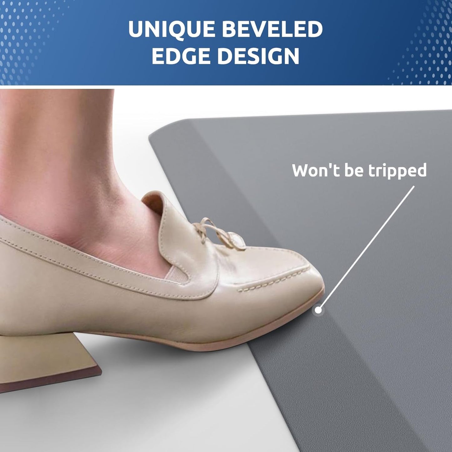 KitchenClouds Kitchen Mat Cushioned Anti Fatigue Kitchen Rug Non Slip Standing Mat Comfort Floor Mats for Sink Office (17.3"x39"- 0.8inch,Grey)