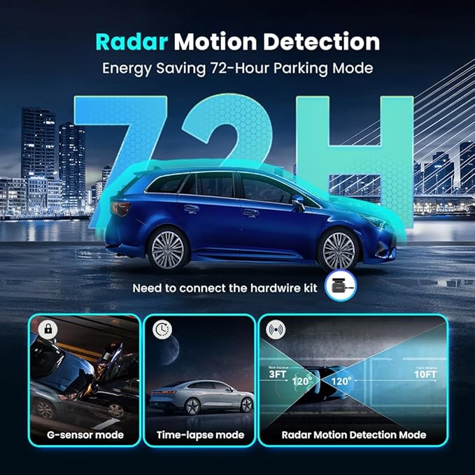 DDPAI 4K Dash Cam Front and Rear, 2160P+1080P Car Dash Camera, GPS 5G WiFi Dashcam for Cars, Free eMMC 32G Dual Storage Support 512G,Radar Motion Detection,Night Vision,72 Hour Parking Mode, N5 Dual