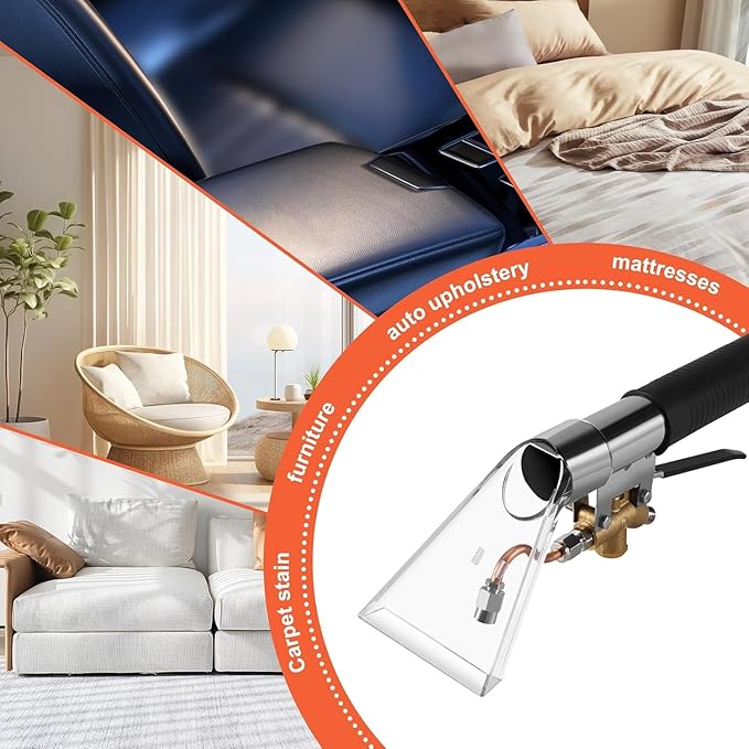 Range Hood Interior and car Beauty Tool Wand, Extractor Manual Tool, Carpet Cleaning Extractor, Portable Carpet Accessory with Transparent Head, Vacuum Hose kit, Vacuum Cleaner Hose kit