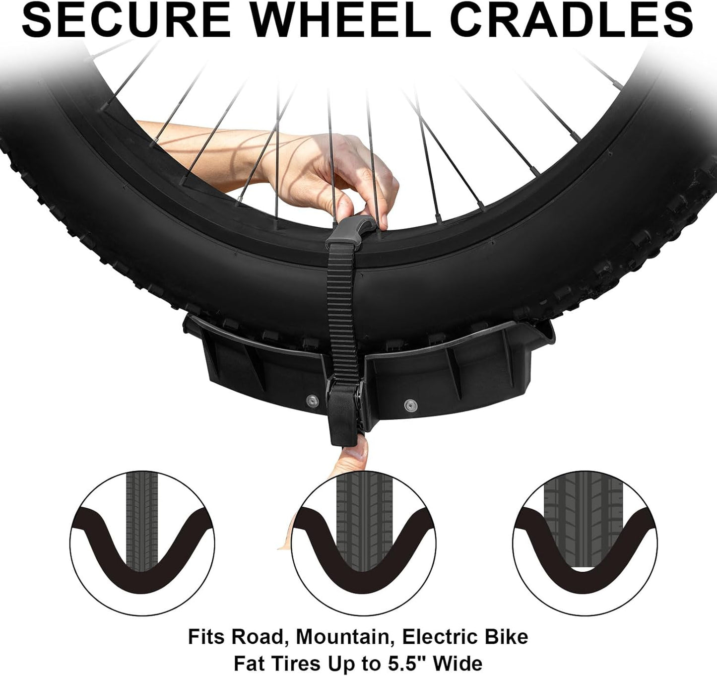 WEIZE 2 E Bike Rack Hitch Mounted, Wobble Free Smart Tilting Folding 2 Bicycle Electric Bike Racks with Lock, 2" Hitch Fits Up to 160 lbs Capacity with Up to 5.5" Fat Tires for Car, SUV, Trucks