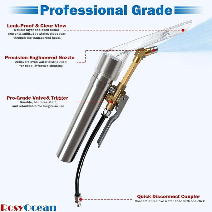 Universal Compatible With Any Brand Shop Vac Extractor Attachment Kit with 2-1/2" & 1-7/8" & 1-1/4" Adapter Auto Detailing Vacuum Head Extraction Accessories for Upholstery & Carpet Cleaning