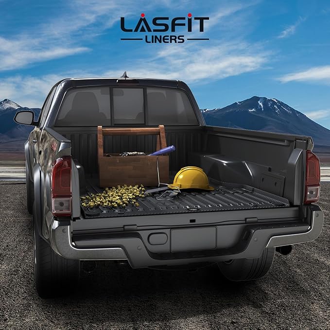 LASFIT Bed Mat for Toyota 2005-2023 Tacoma (5FT,61.3'' Bed) Truck Bed 5ft, All Weather TPE Car Bed Liner for Toyota Tacoma 2023 2022-2005 Accessories Truck Mat &Cargo Liner (Not Fit Drop-in Liners)