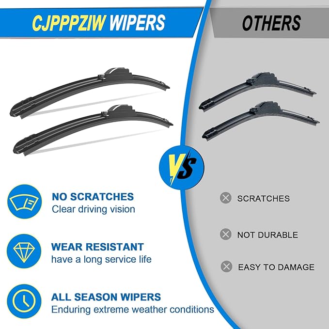 CJPPPZIW® Windshield Wipers-26 Inch+20 Inch Replacement for 2018 2019 2020 2021 2022 2023 2024 Toyota Camry Wiper Blades for My Car,Quality Front Windshield Wiper Blades(Set of 2)