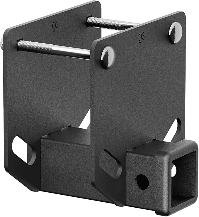 RV Bumper 2 inch Trailer Hitch Receiver Fits 4" x 4" Square Rear Bumper Beams, 3500 LBS Capacity Tow Towing Hitch Adapter Openning for Bike Racks Ball Mounts Cargo Carrier RV Tire Carrier