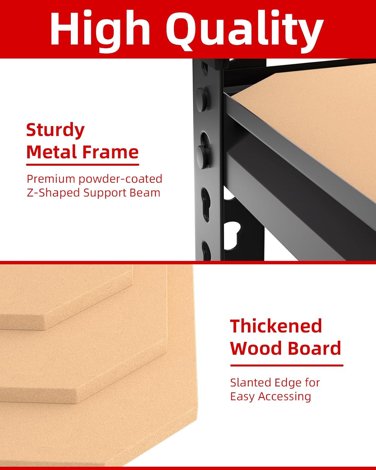 PrimeZone Heavy Duty Garage Storage Shelves - 48" W X 24" D X 72" H Adjustable Metal Shelving Unit, 5 Tier Industrial Shelves for Storage Standing Utility Rack for Warehouse, Basement, Black, 2 Pack