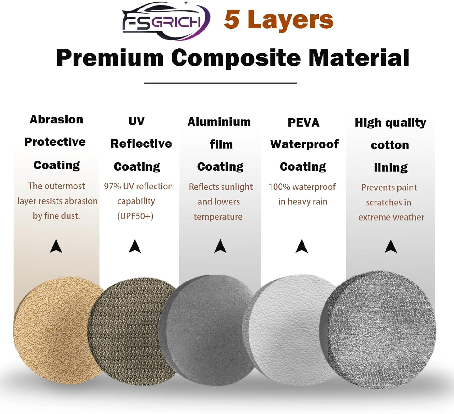 Corolla Car Cover Heavy Duty Waterproof All Weather Compatible with Toyota Corolla Sedan (2000-2024), Outdoor Anti-UV Sun Rain Protection Full Exterior Cover (Camel with Brown)