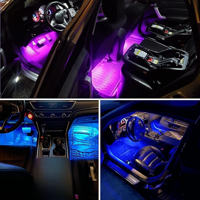 Nilight Car Interior Lights with APP Control 16 Million RGB Colors Strip Lights with Music Sync Mode and Multiple Scene Options for Cars Trucks SUVs